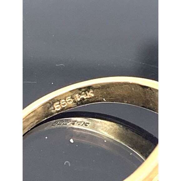 Black Purple Pearl Cocktail Ring 14k Yellow Gold Estate Jewelry Women's Size 6.5 - Picture 10 of 15